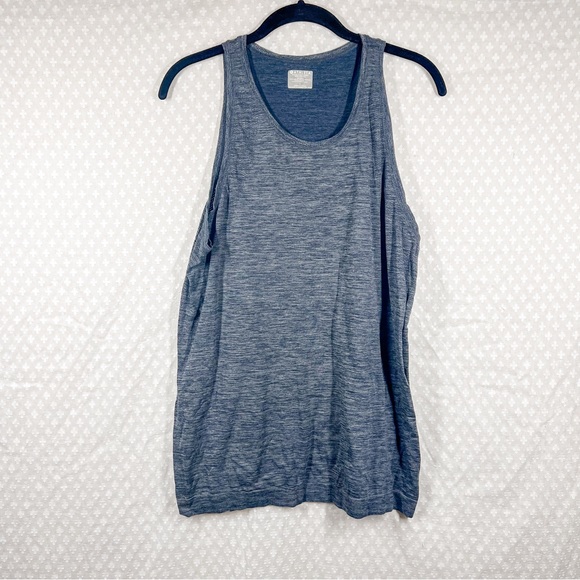 Athleta Heather Blue Eyelet Tank Top - Picture 1 of 3